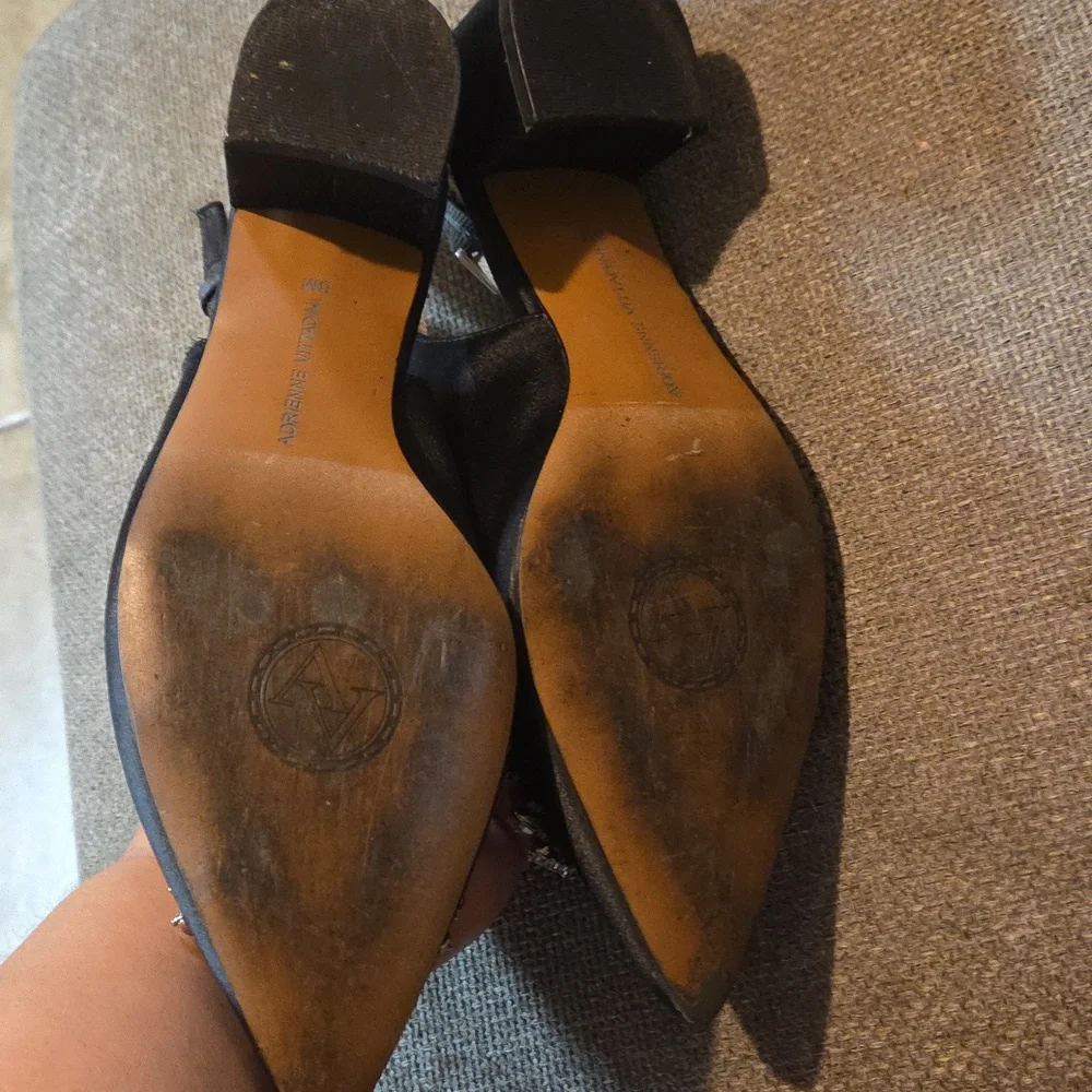 adrienne vittadini Gizzi shoes block heels Sling Back Size 8 - Picture 6 of 7
